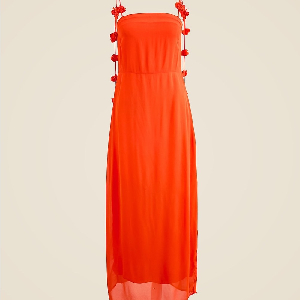 J. Crew | Collection rosette-strap sheath dress in chiffon